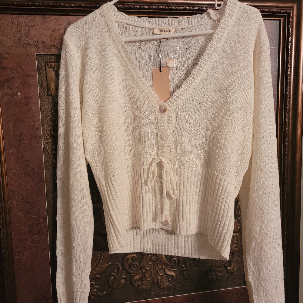 Short long sleeve sweater